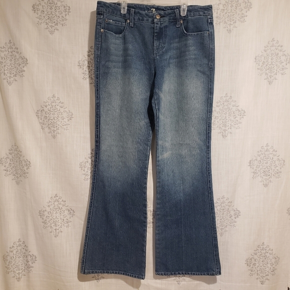 7 For All Mankind A Pocket Boot Cut Jeans  Blue Medium Wash Denim Y2K Size 31 - Picture 1 of 10